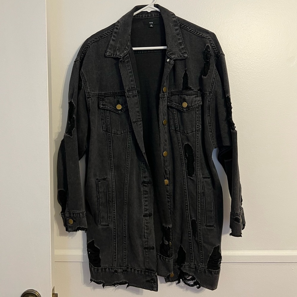 Oversized Distressed Denim Jacket